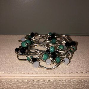 Muli-color silver stack bracelets